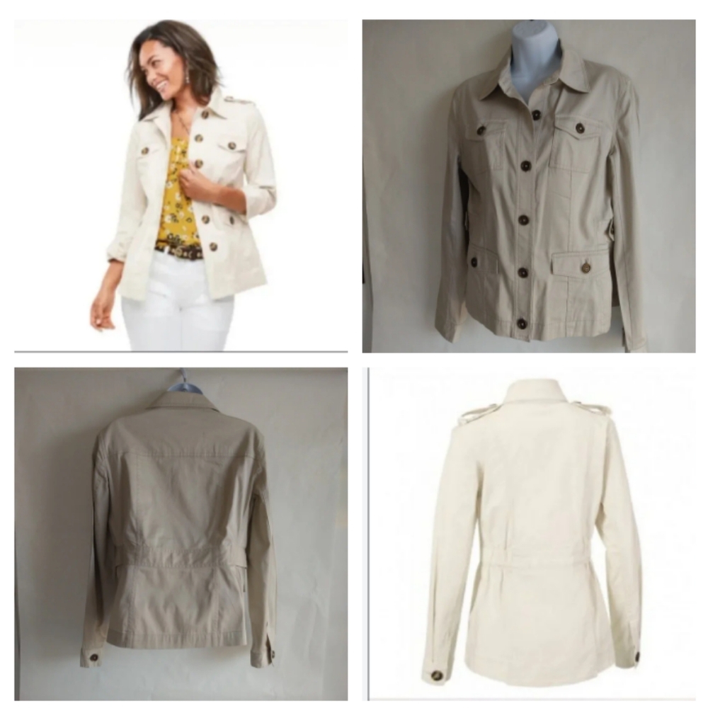 women's Jones New York Stretch Jacket, long sleeve, Size Small, breast button po